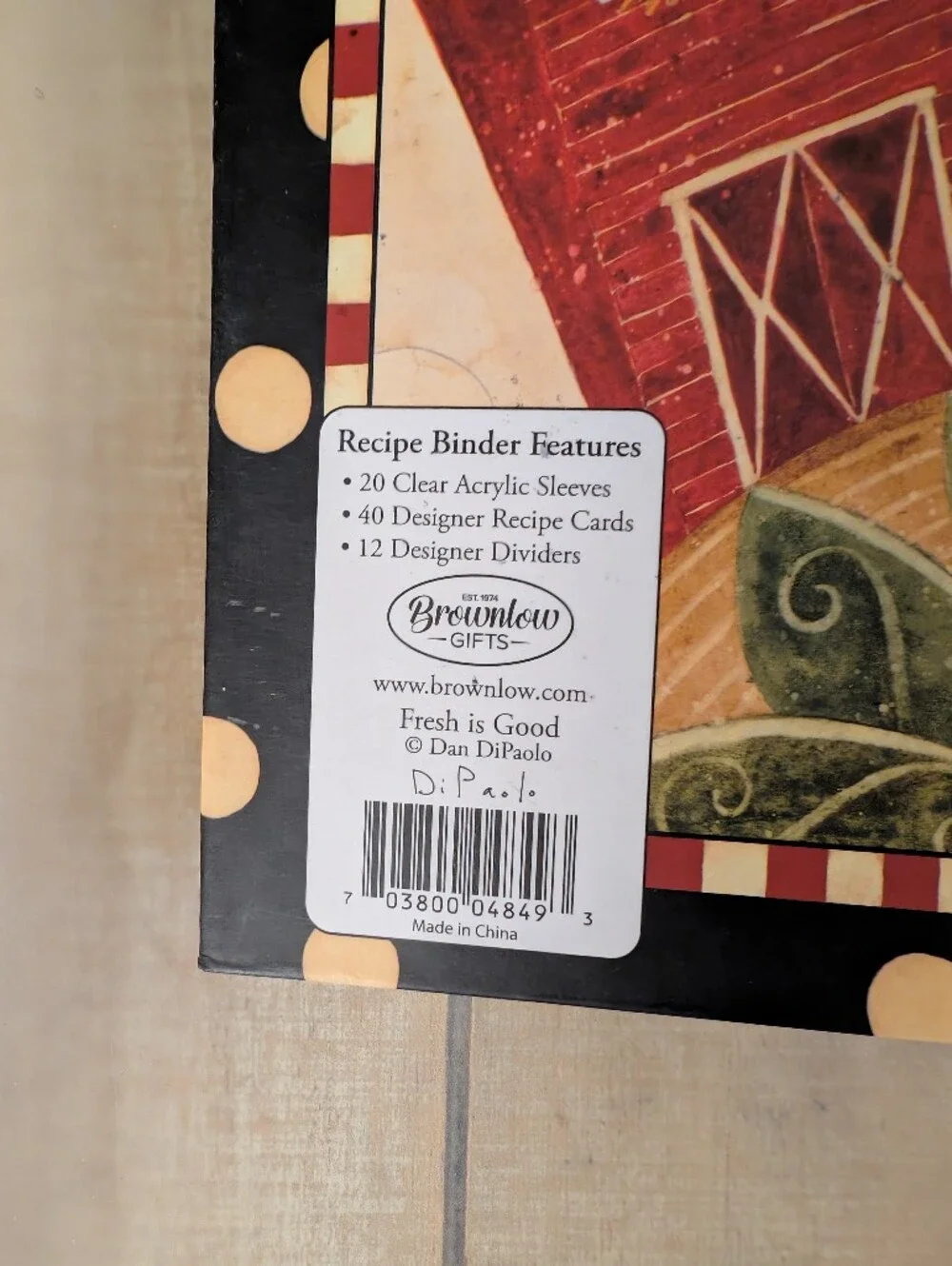 Unused Dan DiPaolo Recipe Binder